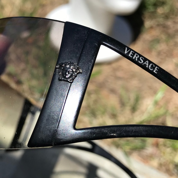 Vintage 90\'s Versace Wrap Sunglasses Black ? NEW Photos! main image 7